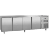 De gastro Inox koelwerkbank 4-deurs grootte van 2500(b)x600(d)x850(h)mm