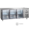 De koelwerkbank Gastro-Inox 222.067 heeft 3 glazen deuren met een afmeting van 2000(b)x700(d)x850(h)mm